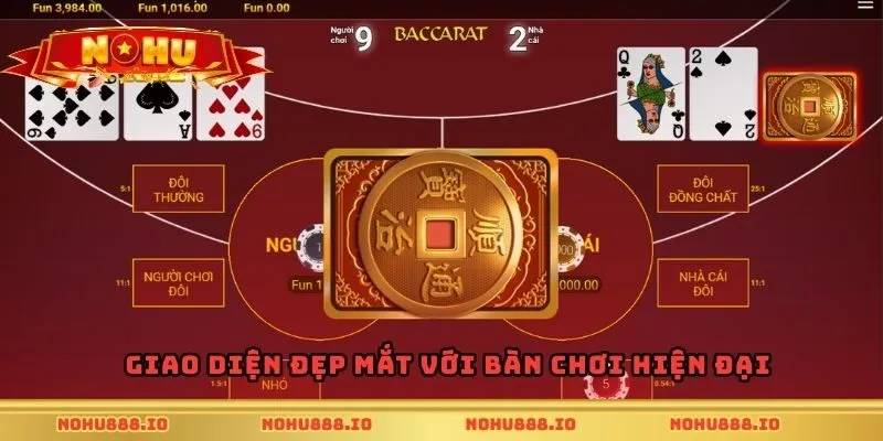Giao diện đẹp mắt với bàn chơi hiện đại