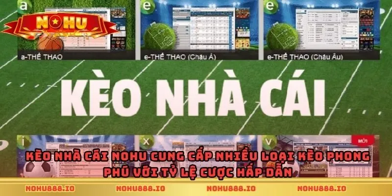Kèo nhà cái Nohu cung cấp nhiều loại kèo phong phú với tỷ lệ cược hấp dẫn